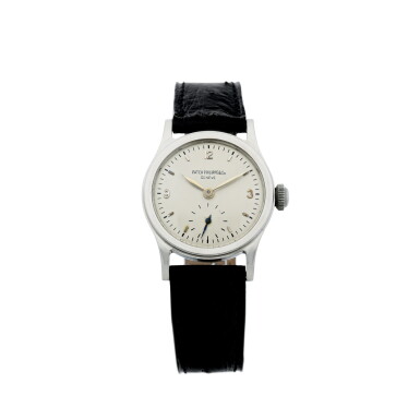 View full screen - View 1 of Lot 316. A STAINLESS STEEL WRISTWATCH, CIRCA 1935.