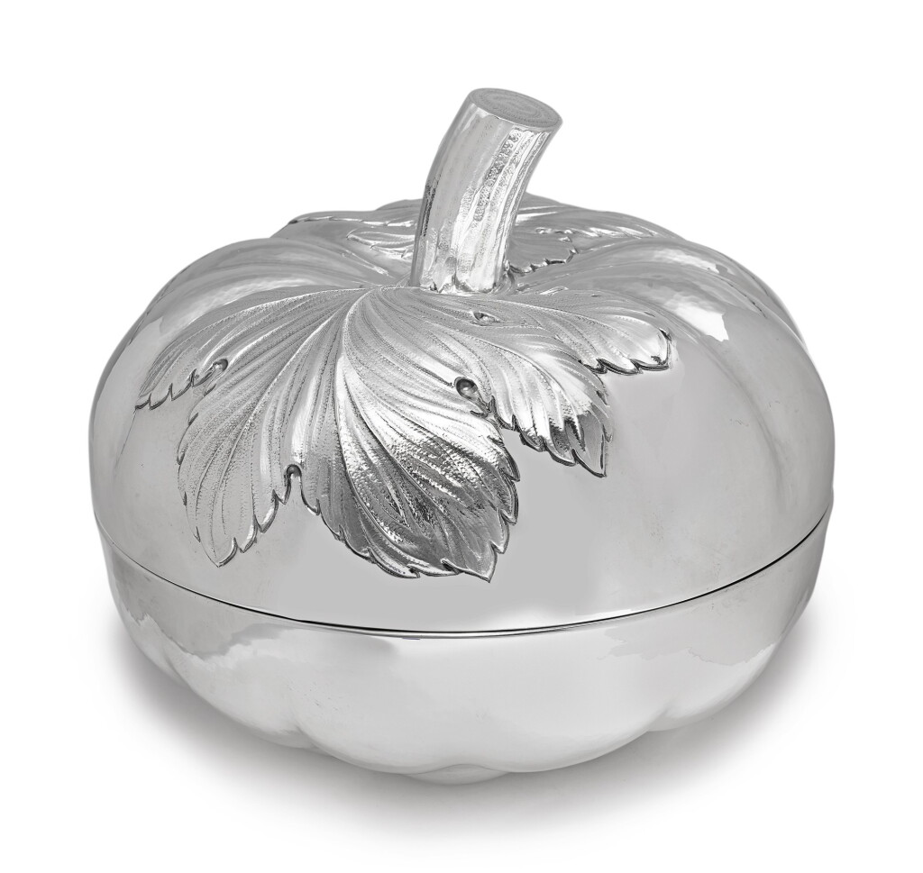 View full screen - View 1 of Lot 233. AN ITALIAN SILVER PUMPKIN TUREEN AND COVER, SILVA GIUSEPPE, MILAN, SECOND HALF 20TH CENTURY.