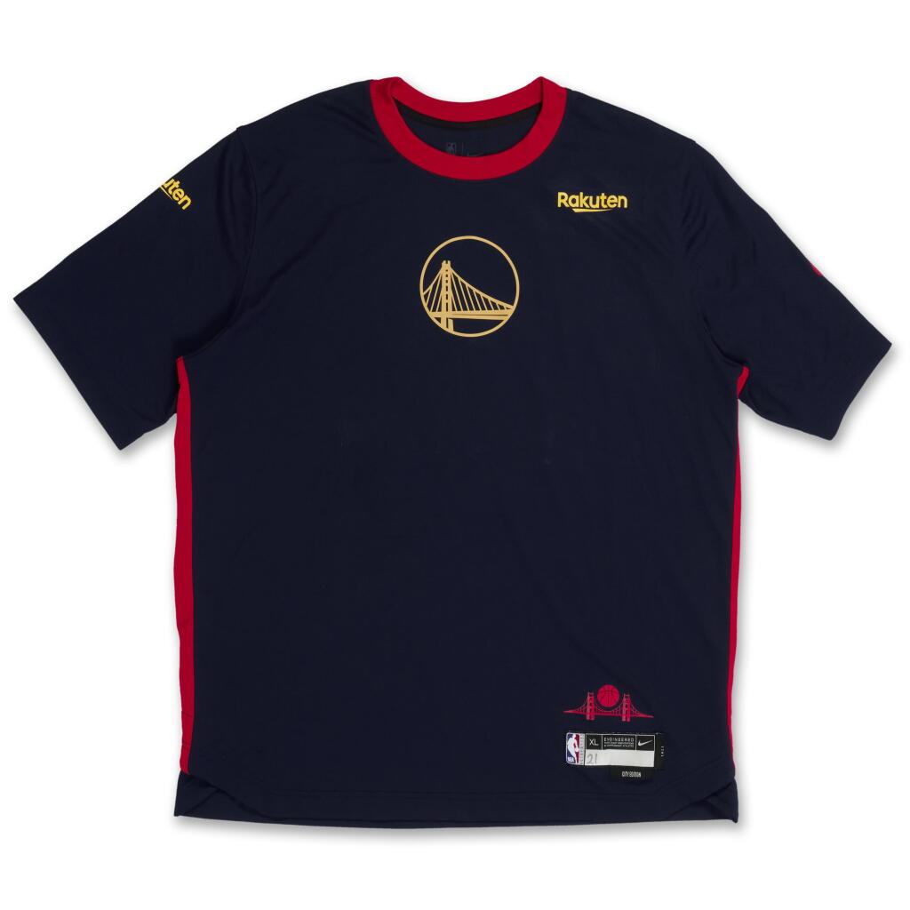 View full screen - View 1 of Lot 75. Quinten Post Golden State Warriors 2024-2025 Western Conference Round 1 City Edition Warmup Set | Probable Wear.