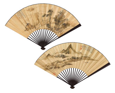 View full screen - View 1 of Lot 2545. 黄均、沈焯 山水|Shen Zhuo; Huang Jun, Landscapes.