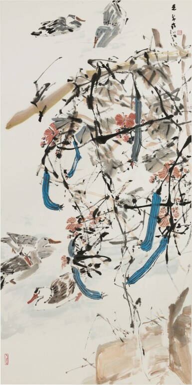 View full screen - View 1 of Lot 793. Chen Wen Hsi 陳文希 | Under the Loofa's Vine 瓜蔭下.