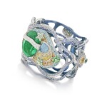 Tourmaline, colored sapphire, aquamarine, diamond bracelet, 'Ile au Trésor', 2013 | Bracelet tourmaline, saphirs de couleur, aigues-marines, diamants, "Ile au Trésor", 2013