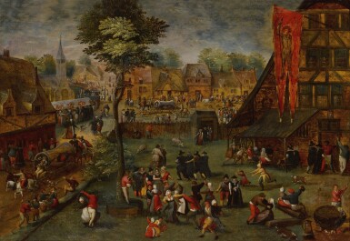 View full screen - View 1 of Lot 18. Villagers Celebrating the Kermesse of St George.