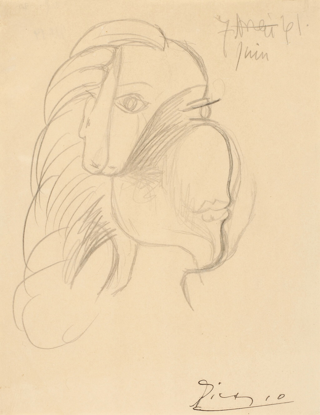 View full screen - View 1 of Lot 400. Étude de visage (Dora Maar).