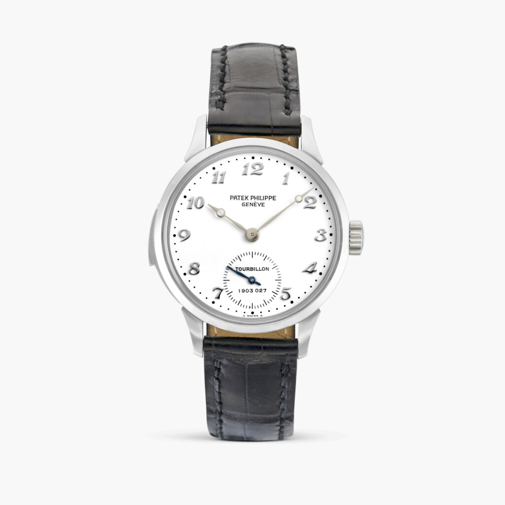 View full screen - View 1 of Lot 2337. Reference 3939 | A platinum minute repeating tourbillon wristwatch with enamel dial, Made in 1999.