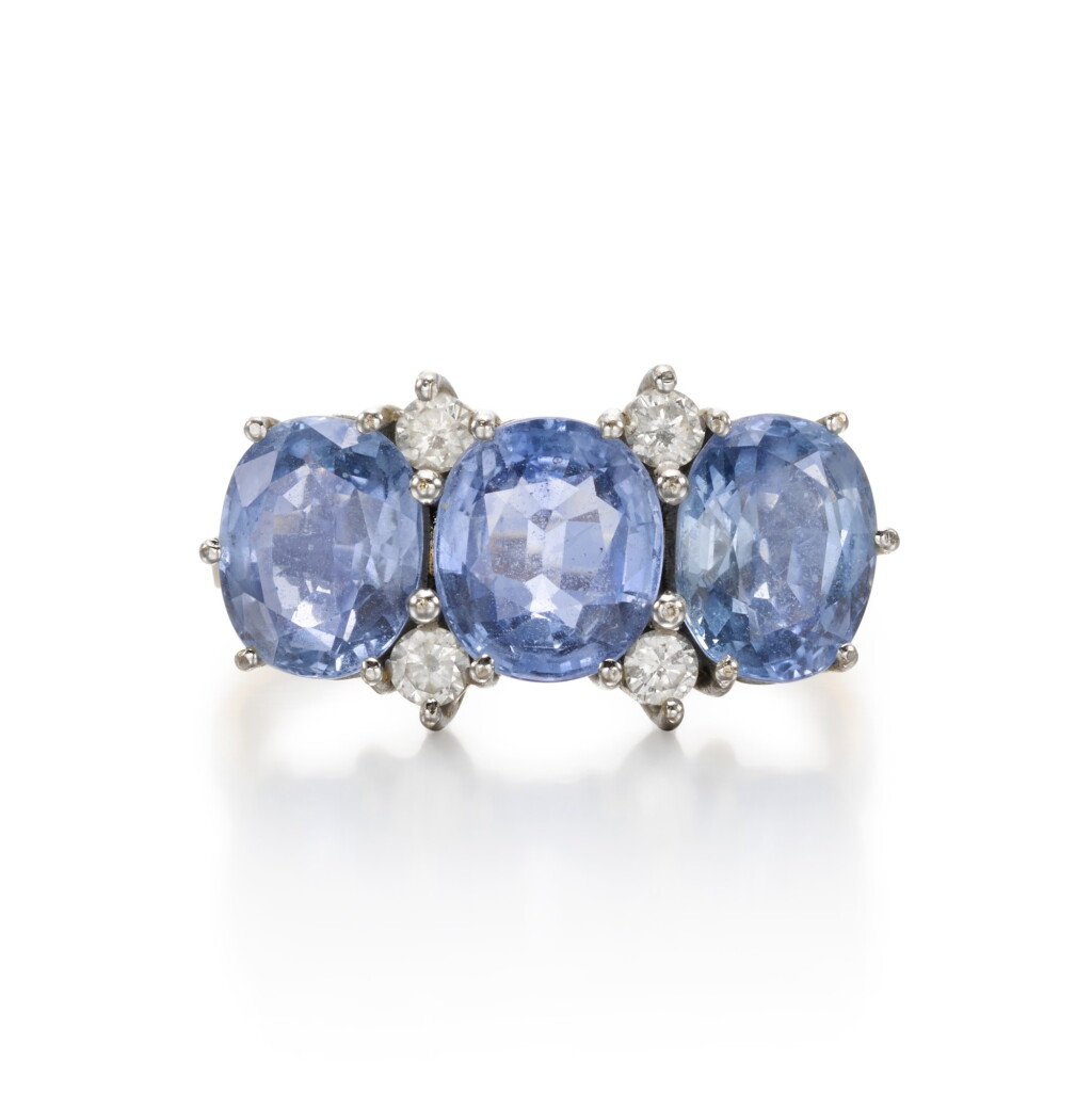 View full screen - View 1 of Lot 184. Sapphire and diamond ring, 1980.