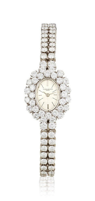 View full screen - View 1 of Lot 8164. VACHERON CONSTANTIN | A WHITE GOLD AND DIAMOND-SET BRACELET WATCH, CIRCA 1989.