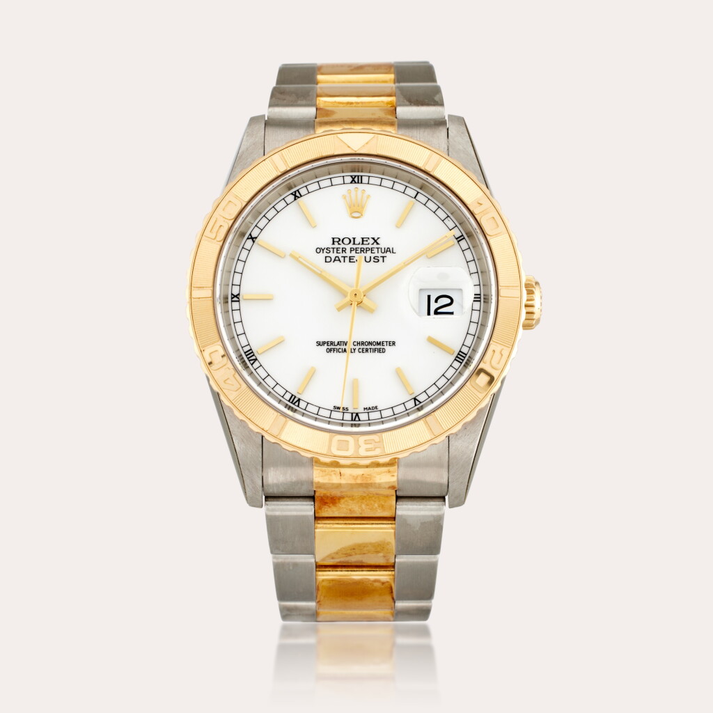 View full screen - View 1 of Lot 312. Reference 16263 Datejust ‘Thunderbird’ | A stainless steel and yellow gold automatic wristwatch with date and bracelet, Circa 2002.