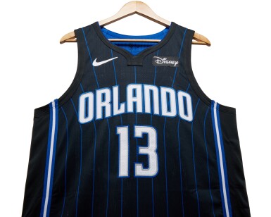 View full screen - View 1 of Lot 103. Jett Howard Orlando Magic 2023-2024 Game Worn Icon Edition Jersey .