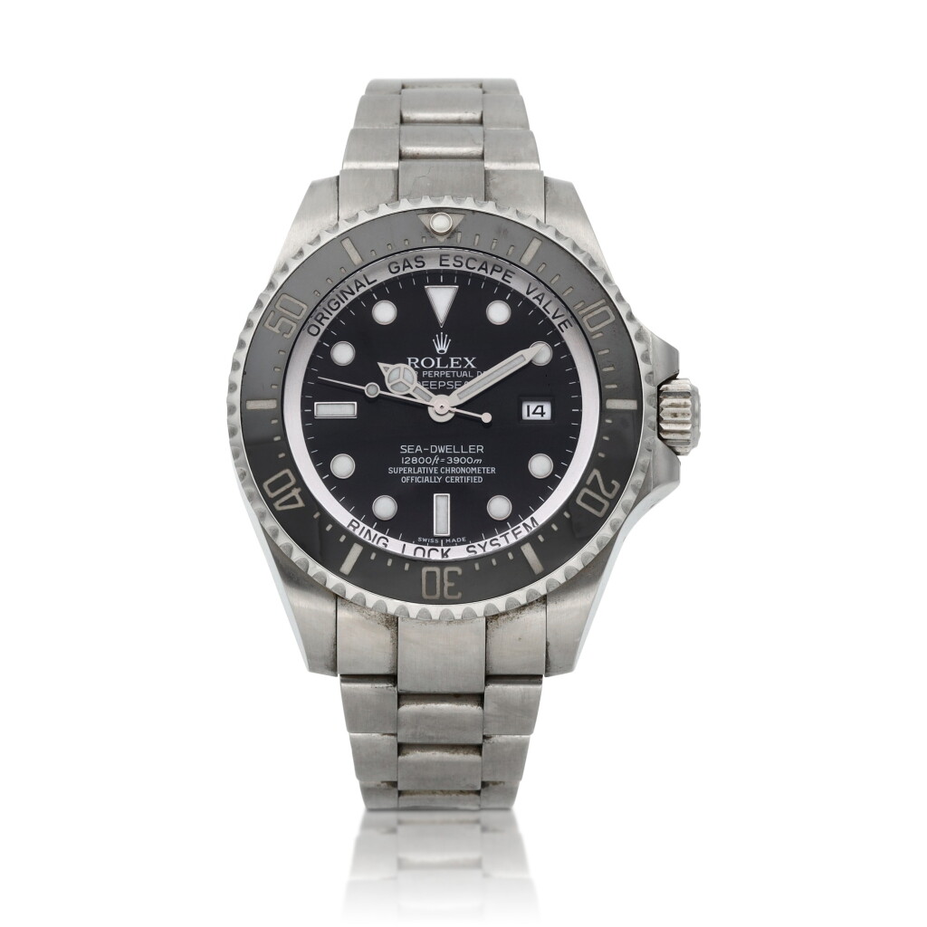 View full screen - View 1 of Lot 44. Sea-Dweller 'Deepsea', Ref. 116660 | A stainless steel wristwatch with date, bracelet and helium escape valve | Circa 2009.