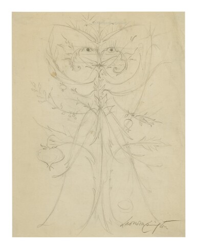 View full screen - View 1 of Lot 31. LEONORA CARRINGTON | STUDY FOR "AND THEN WE SAW THE DAUGHTER OF THE MINOTAUR".