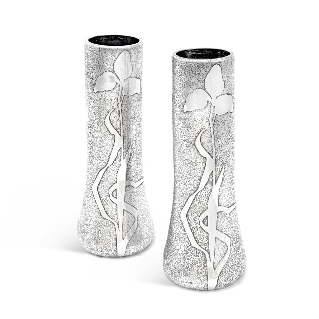 View full screen - View 1 of Lot 249. A Pair of American Silver Vases, Tiffany & Co., New York, Circa 1880.