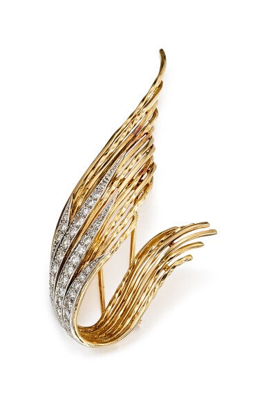 View full screen - View 1 of Lot 9156. DIAMOND BROOCH, STERLÉ | 鑽石別針, Sterlé.