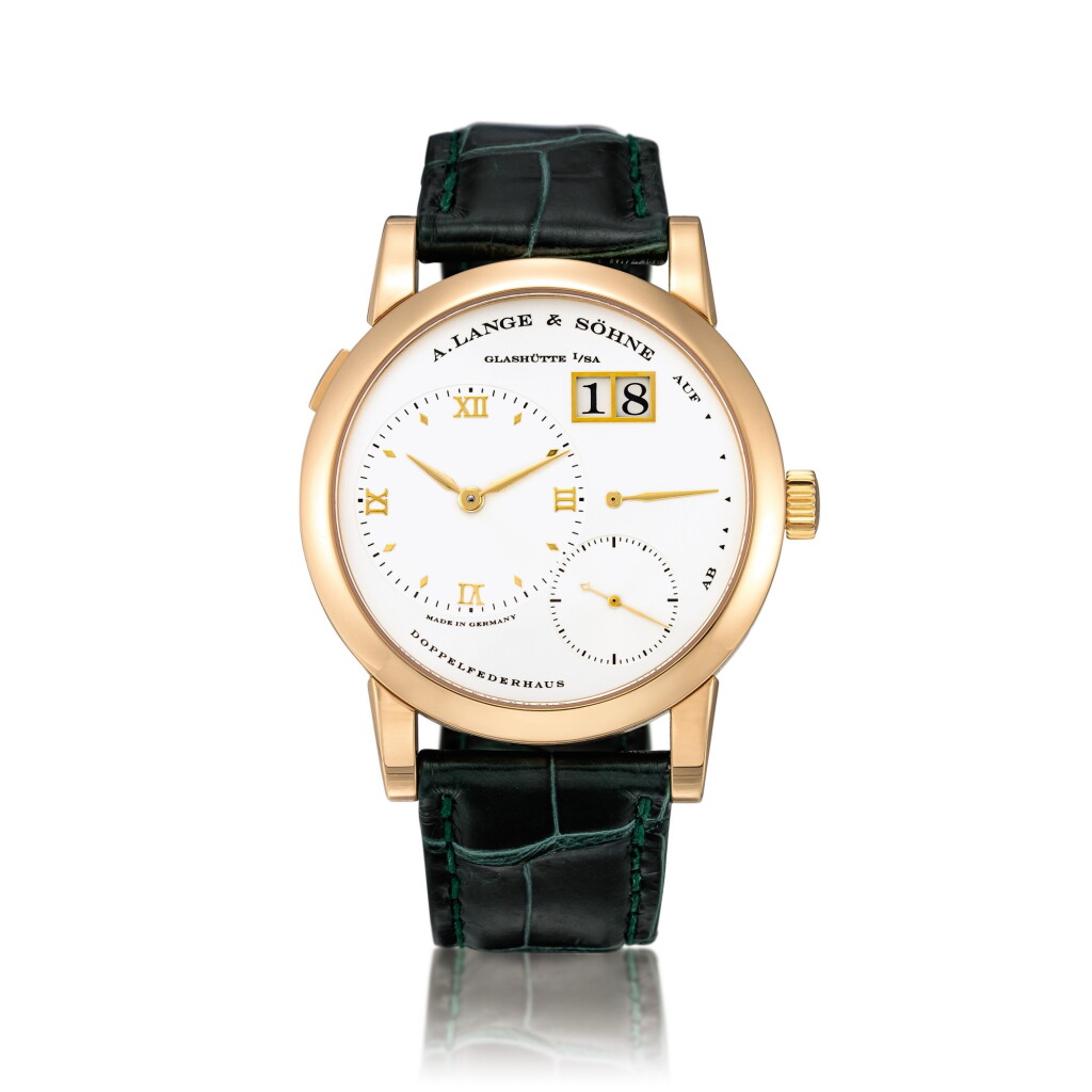 View full screen - View 1 of Lot 2019. A. Lange & Söhne | Lange 1, Reference 101.032, A pink gold wristwatch with date and power reserve indication, Circa 2002 | 朗格 | Lange 1 型號101.032 粉紅金腕錶,備日期及動力儲備顯示,約2002年製.