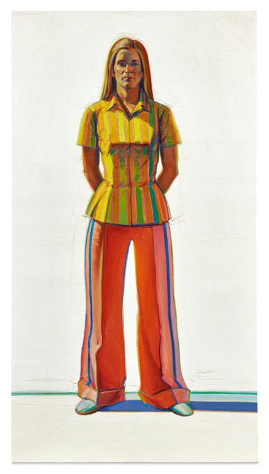 View full screen - View 1 of Lot 43. WAYNE THIEBAUD | GIRL IN STRIPED BLOUSE.