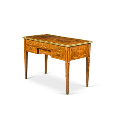 View full screen - View 1 of Lot 93. A Russian gilt-bronze mounted kingwood, tulipwood and marquetry table, circa 1790, attributed to the workshop of Christian Meyer.