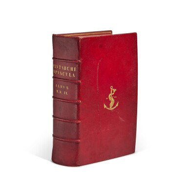 View full screen - View 1 of Lot 1328. Plutarchus, Opuscula, Venice, Aldo Manuzio & Andrea Torresano, March 1509, nineteenth-century red morocco.