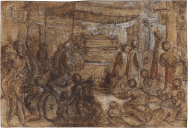 View full screen - View 1 of Lot 63. A Papal procession with a catafalque.