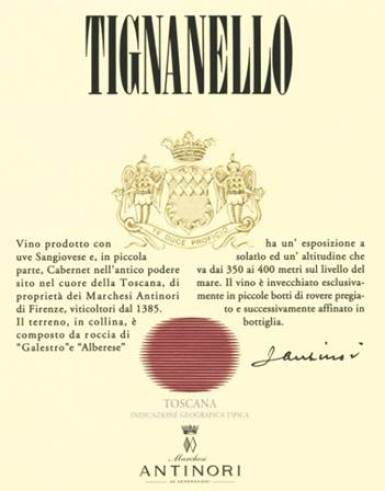 View full screen - View 1 of Lot 643. TIGNANELLO 2010 Antinori .