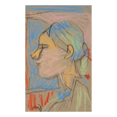 View full screen - View 1 of Lot 40. K. G. SUBRAMANYAN | UNTITLED (PORTRAIT OF A GIRL).