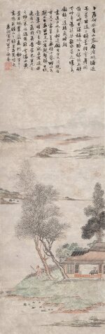 Zhu Lang (Ming Dynasty)朱朗 (明) | Seclusion in Studio beside a River 倚仗觀海