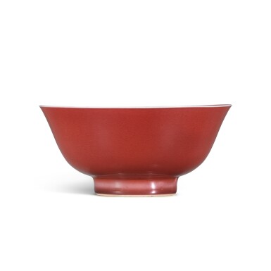 View full screen - View 1 of Lot 124. A copper-red-glazed bowl, Mark and period of Yongzheng.