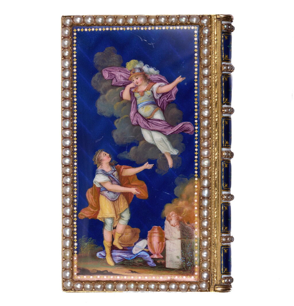 View full screen - View 1 of Lot 1096. A jewelled gold and enamel souvenir, probably Geneva, circa 1790.