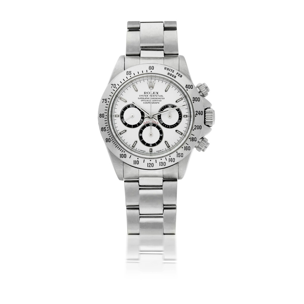 View full screen - View 1 of Lot 156. ROLEX | REF 16520 DAYTONA, A STAINLESS STEEL AUTOMATIC CHRONOGRAPH WRISTWATCH WITH BRACELET CIRCA 1997.