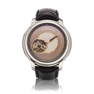 View full screen - View 1 of Lot 299. Reference IO1896 Piece Unique Tourbillon Orbital A unique platinum tourbillon wristwatch, Circa 2010 .