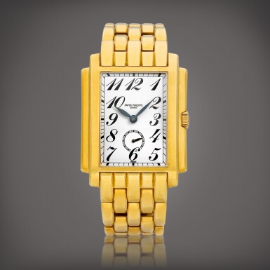 View full screen - View 1 of Lot 8616. Gondolo, Reference 5024 | A yellow gold wristwatch with bracelet, Circa 1994 | 百達翡麗 | Gondolo 型號5024 | 黃金鏈帶腕錶,約1994年製.