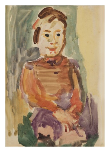View full screen - View 1 of Lot 20. OSKAR KOKOSCHKA | MAEDCHEN BILDNIS (PORTRAIT OF A GIRL).