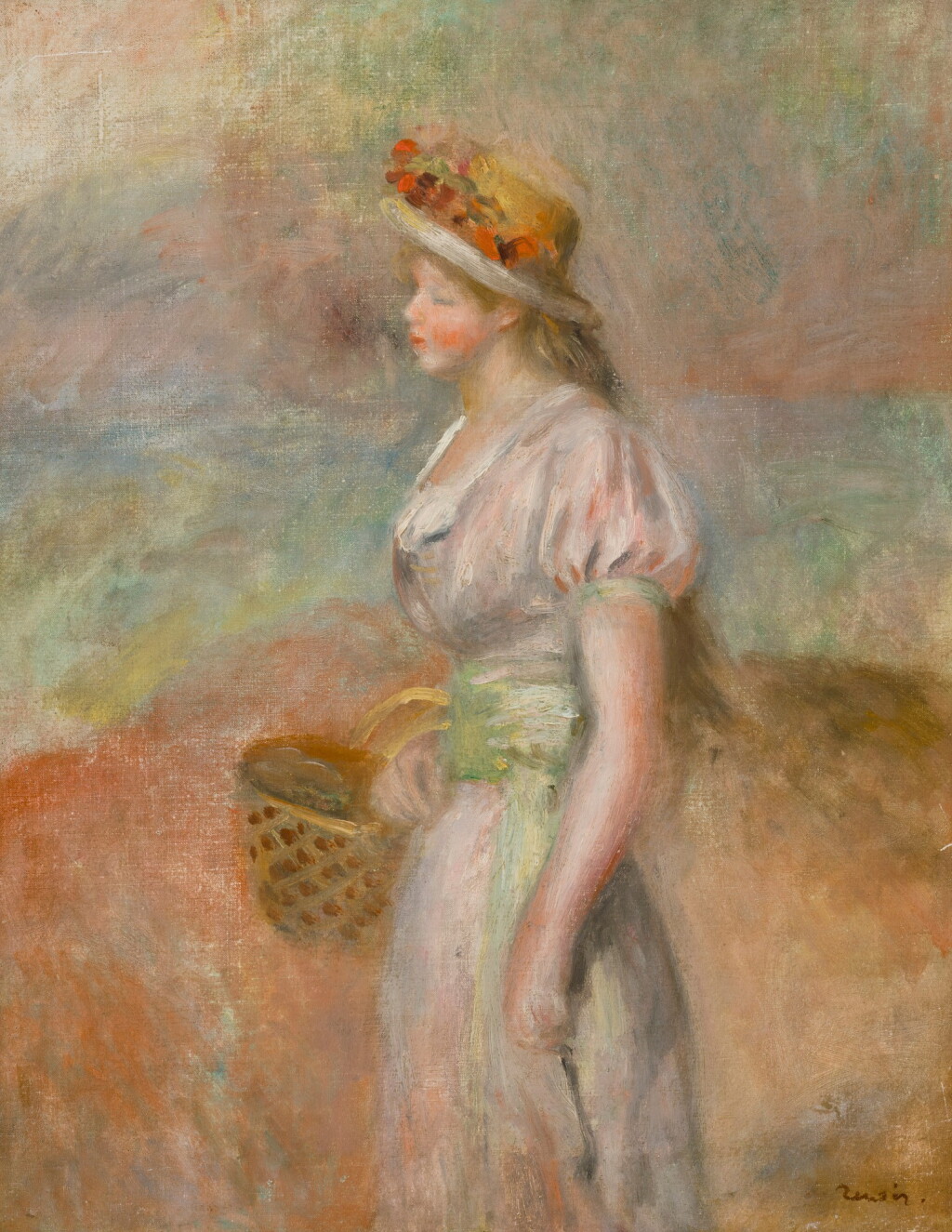 View full screen - View 1 of Lot 349. Jeune fille au panier.