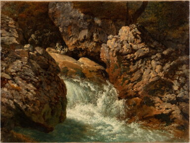 View full screen - View 1 of Lot 143. Stream and Rocks | Rivière entre les rochers.