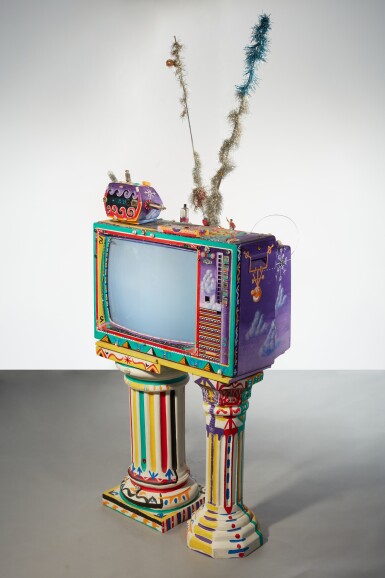 View full screen - View 1 of Lot 414. Van Chrome TV and Clock Radio .