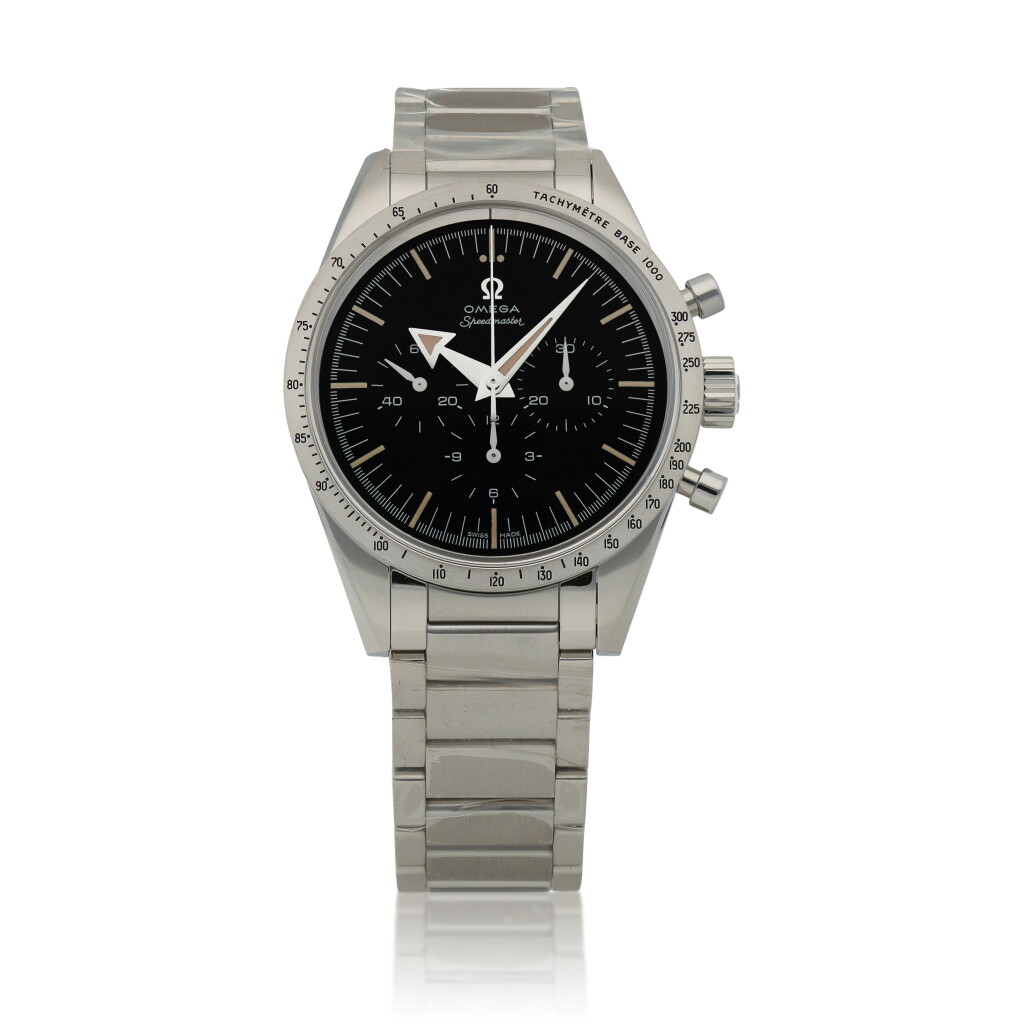 View full screen - View 1 of Lot 55. '60th Anniversary' Speedmaster , Ref. 311.10.39.30.01.001 Limited edition stainless steel chronograph wristwatch Circa 2017.
