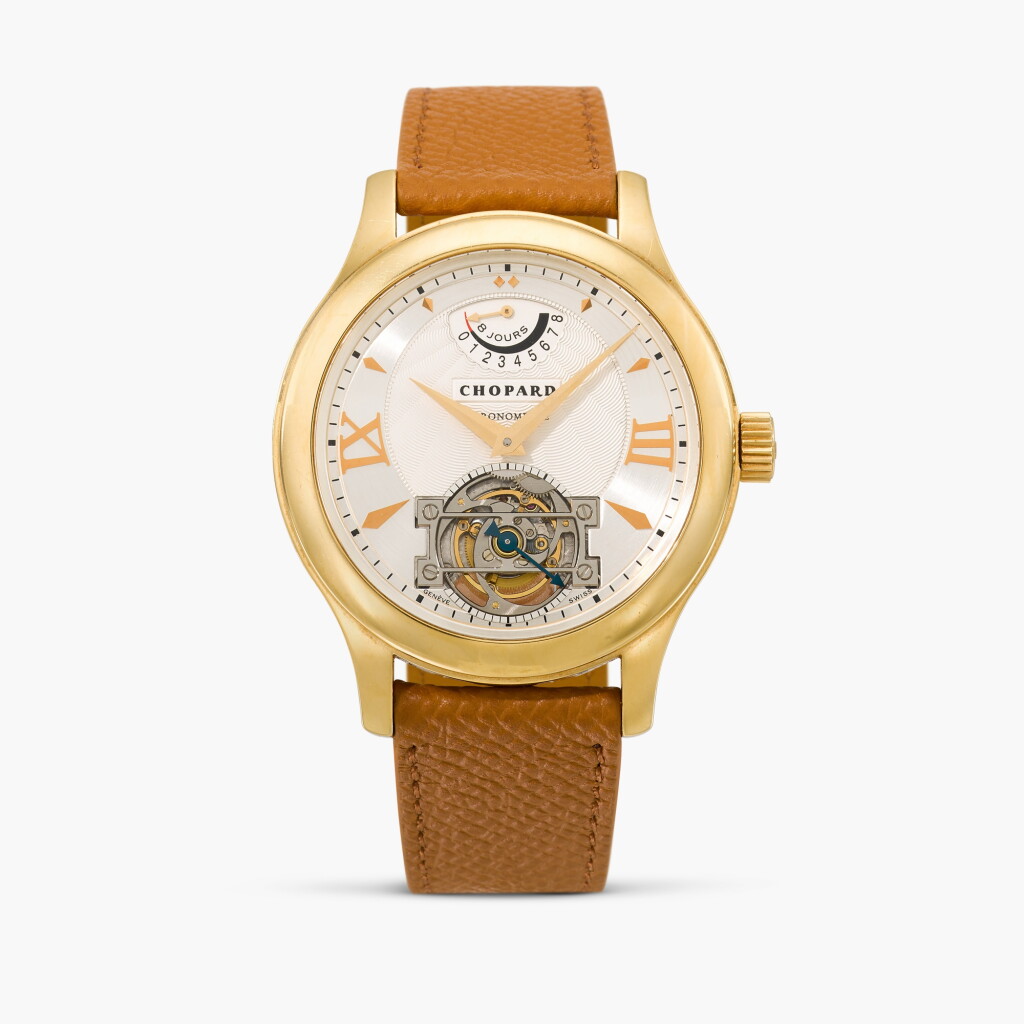 View full screen - View 1 of Lot 50. L.U.C. Tourbillon Quattro, Reference 16/1869 | A limited edition yellow gold tourbillon wristwatch with power reserve indication | Circa 2003.