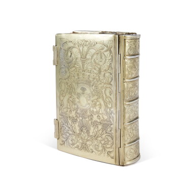 View full screen - View 1 of Lot 159. An Engraved Silver-Gilt Book Binding, Probably Dutch, Circa 1700.