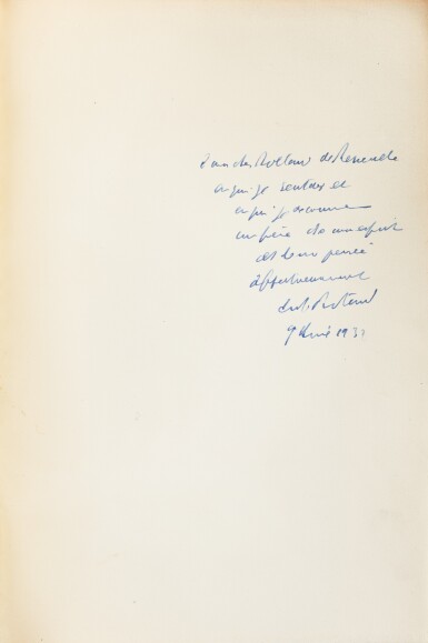 View full screen - View 1 of Lot 211. L'Art et la Mort, 1929. EO (envoi à Rolland de Réneville) + Le Moine, 1931. Volumes brochés.