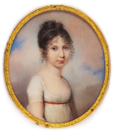 View full screen - View 1 of Lot 355. Portrait of a young lady, circa 1800.