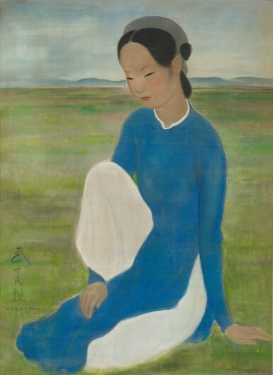 View full screen - View 1 of Lot 1014. Vu Cao Dam 武高談 | Seated Lady 坐姿仕女.