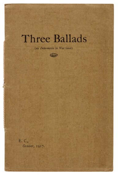 View full screen - View 1 of Lot 314. Edward Carpenter | Three Ballads, Manchester, 1917, first edition, inscribed by the author.