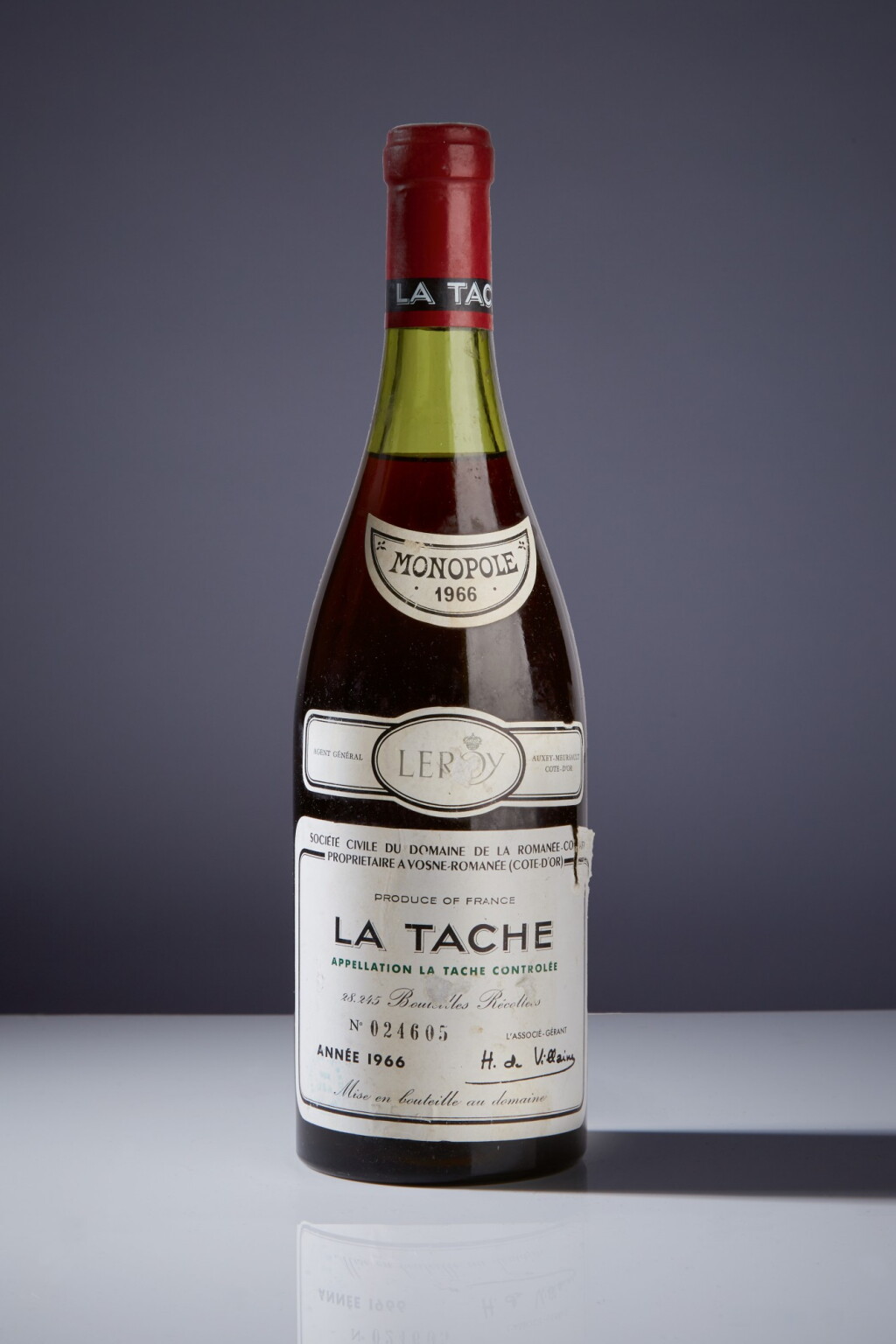 View full screen - View 1 of Lot 11. La Tâche 1966 Domaine de la Romanée-Conti (1 BT).