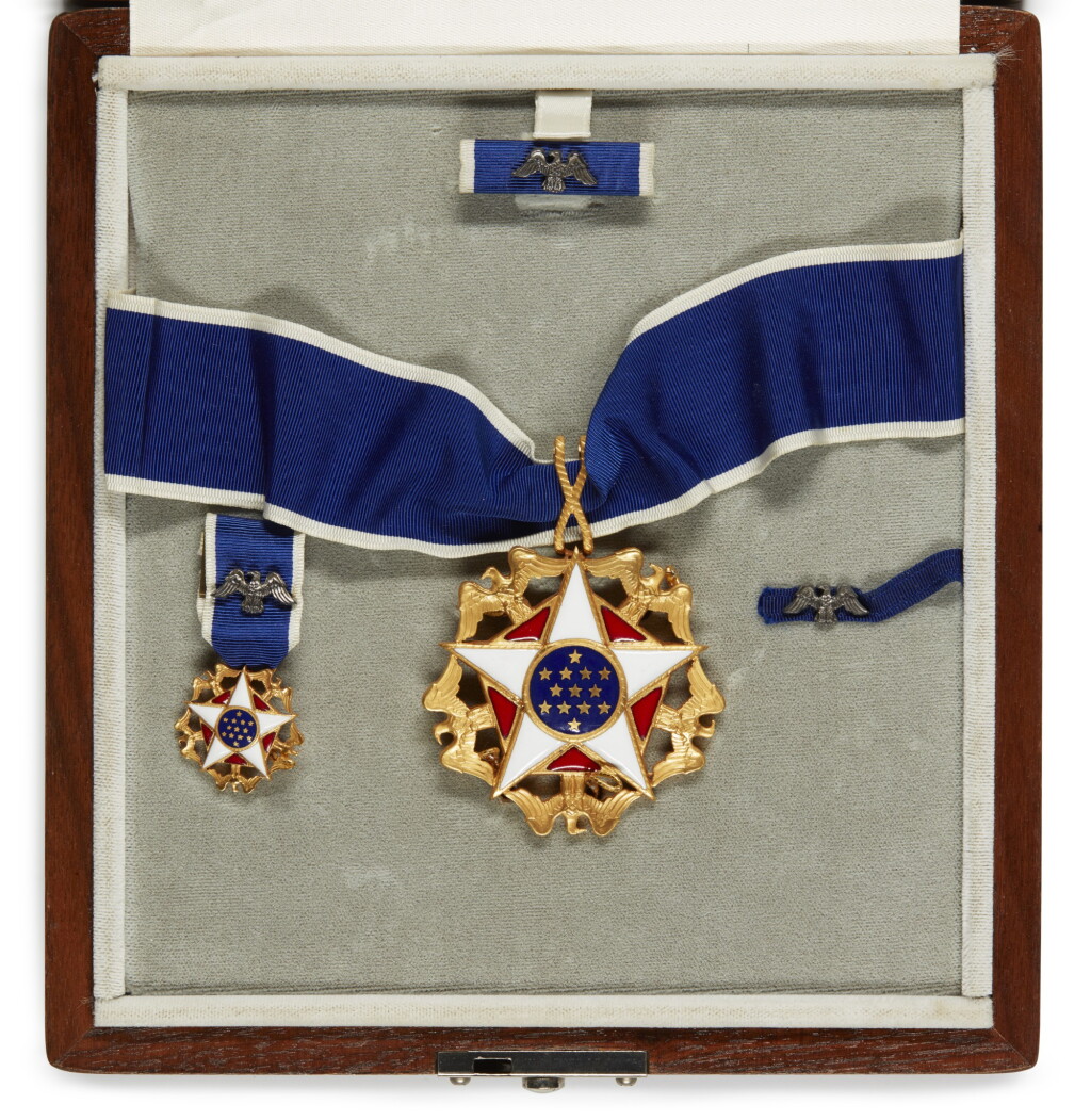 View full screen - View 1 of Lot 20. THE PRESIDENTIAL MEDAL OF FREEDOM, AWARDED BY PRESIDENT GEORGE H.W. BUSH, 1991.
