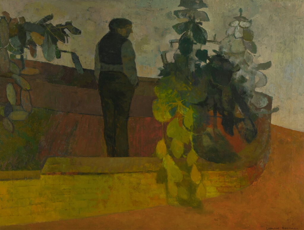View full screen - View 1 of Lot 160. LEONARD ROSOMAN, R.A. | FIGURE IN A WALLED GARDEN.