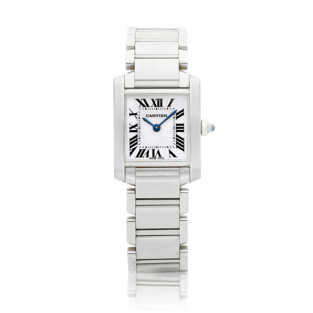 View full screen - View 1 of Lot 8034. Tank Francaise, Reference 2384 | A stainless steel wristwatch with bracelet, Circa 2005 | 卡地亞 | Tank Francaise 型號2384 | 精鋼鏈帶腕錶,約2005年製.