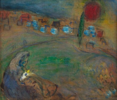 View full screen - View 1 of Lot 28. Prophète sur la colline, le soir.