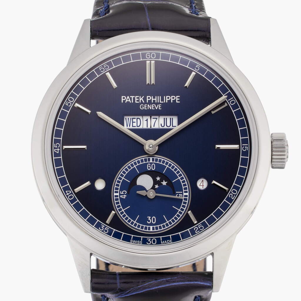 View full screen - View 1 of Lot 186. Reference 5236P-001 Grand Complications | A platinum automatic perpetual calendar wristwatch with moon phases, day/night and leap year indication, Circa 2022.