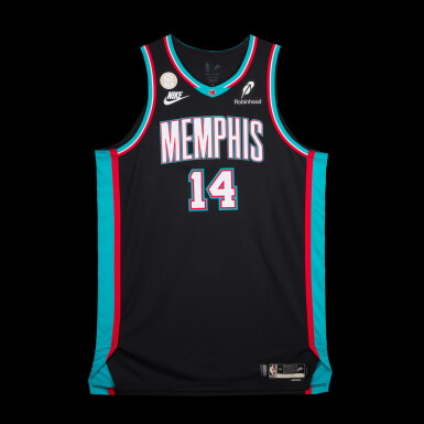 View full screen - View 1 of Lot 48. Zach Edey Memphis Grizzlies 2025-2026 Kia NBA Tip-Off Game Issued Classic Edition Jersey | Special Edition 'All-Rookie First Team' Trophy Patch.