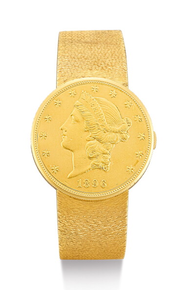 View full screen - View 1 of Lot 8228. AUDEMARS PIGUET | A YELLOW GOLD TWENTY DOLLAR COIN WATCH, CIRCA 1980.