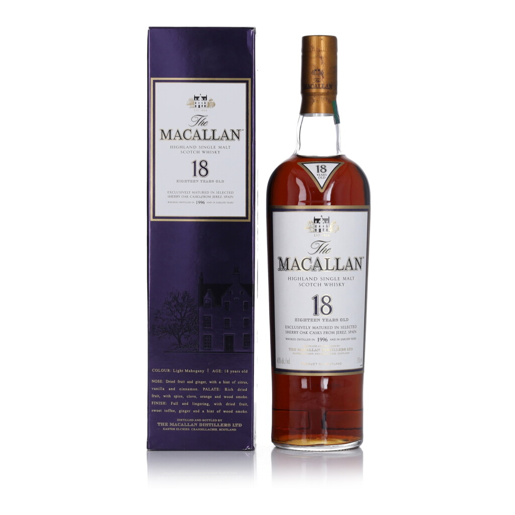 View full screen - View 1 of Lot 25. The Macallan 18 Year Old 43.0 abv 1996 (1 BT 75cl).